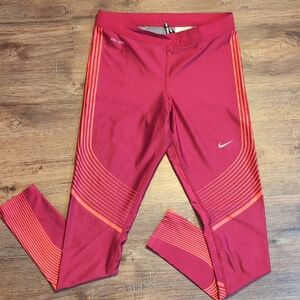 Women's Nike Power Speed Tights - Red & Orange - Medium